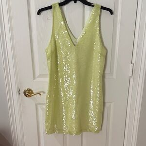 NWT a new day Sequin Dress in Lime Green shift mini medium